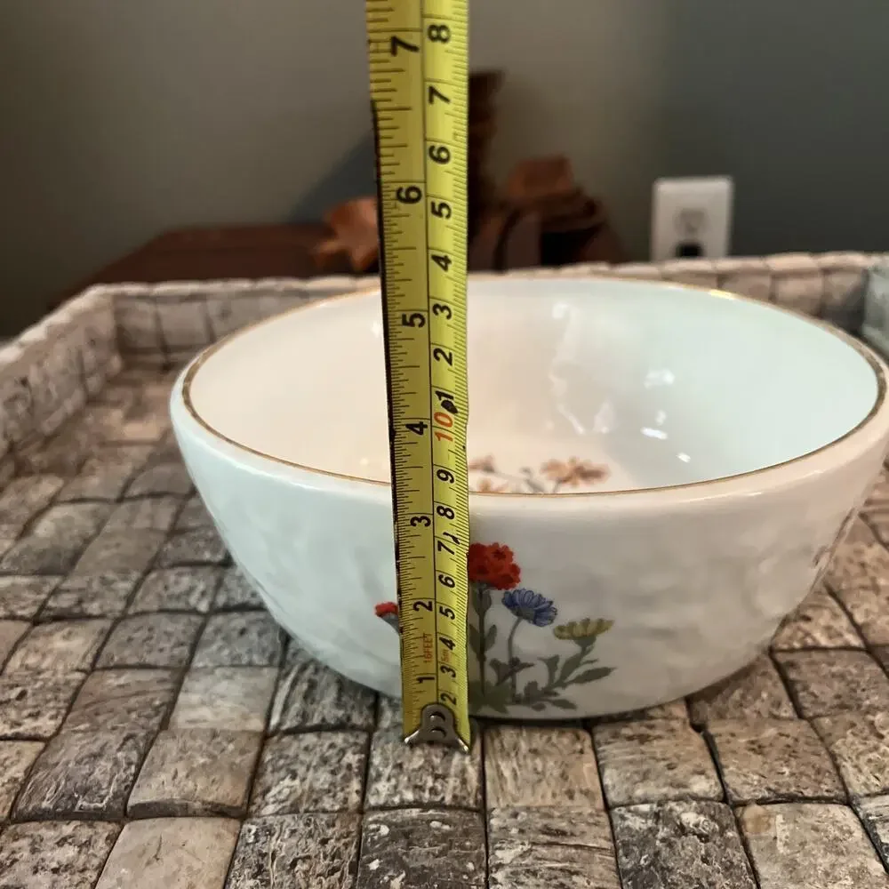 Louis Lourioux France Le Faune Wildflower Porcelain Baking Dish Ramekin Lot 10